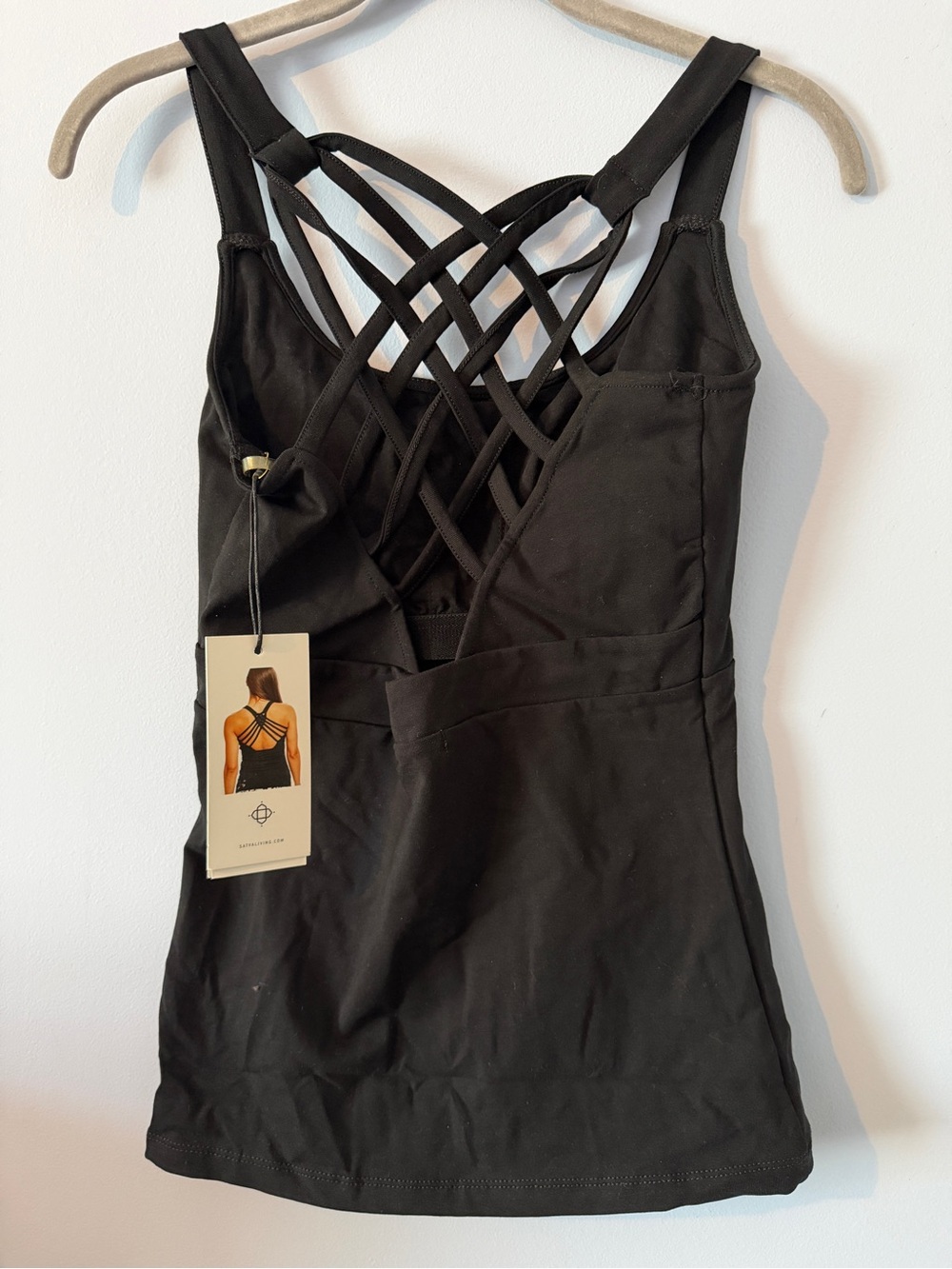 Black Women's Strappy Back Workout Tank Top